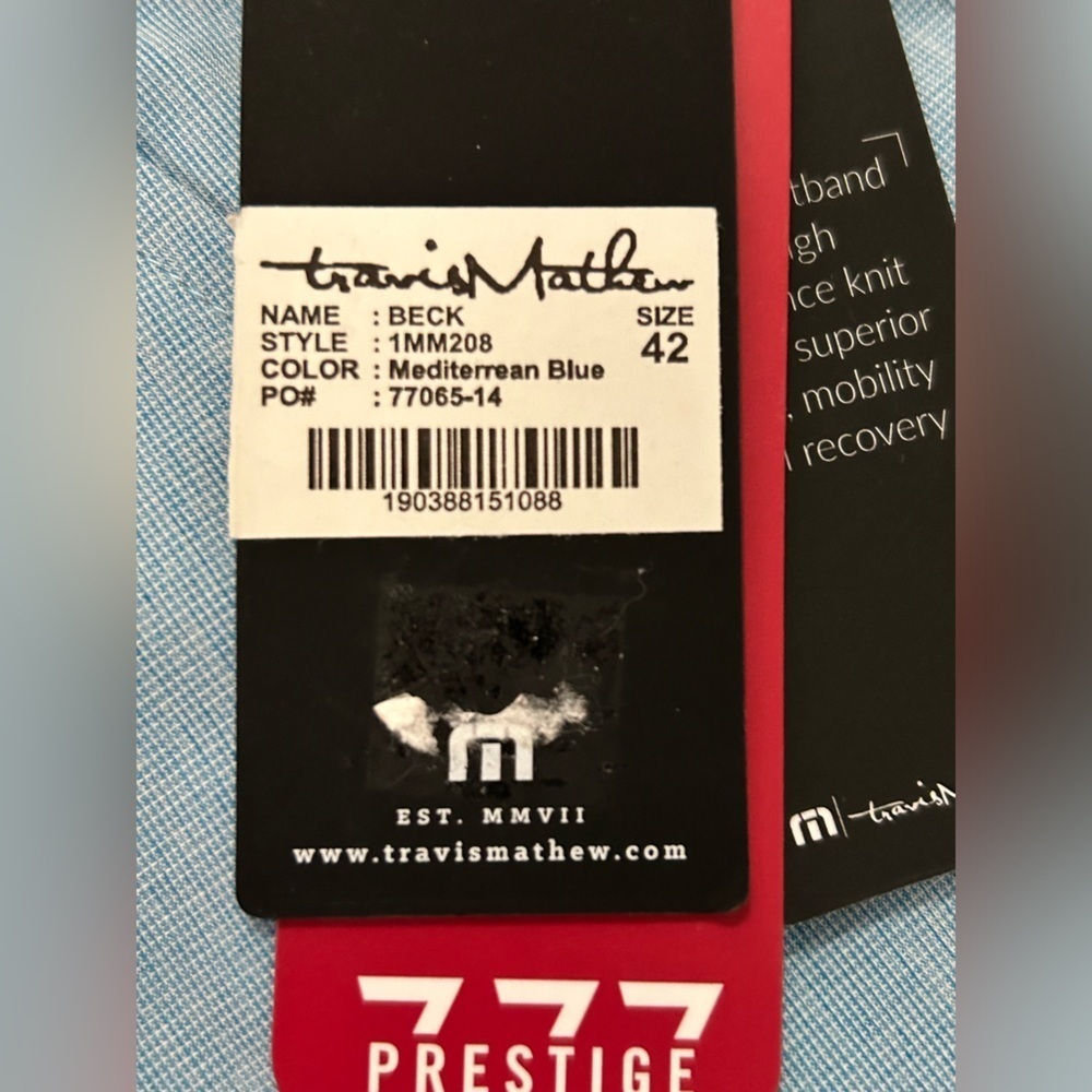 NWT Travis Mathew Men’s Size 42 Prestige Mediterranean Blue Performance Shorts - Picture 10 of 13